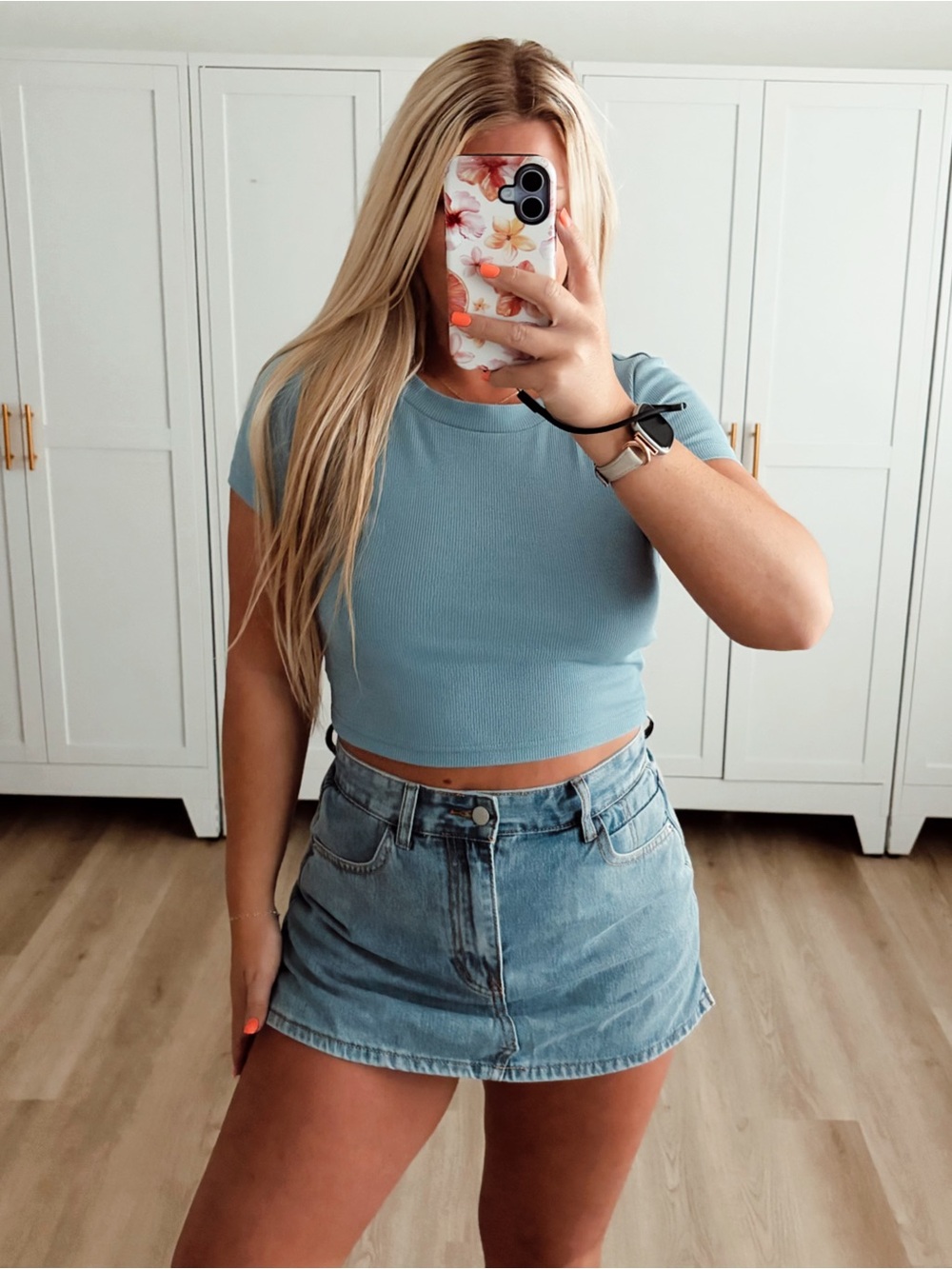 Blue baby tee shirt